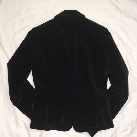 Velvety Black One Button Tuxedo Blazer - Picture 6 of 6